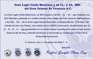 Lee más sobre el artículo CXXXII Aniversario de la Gran Logia de San Luis