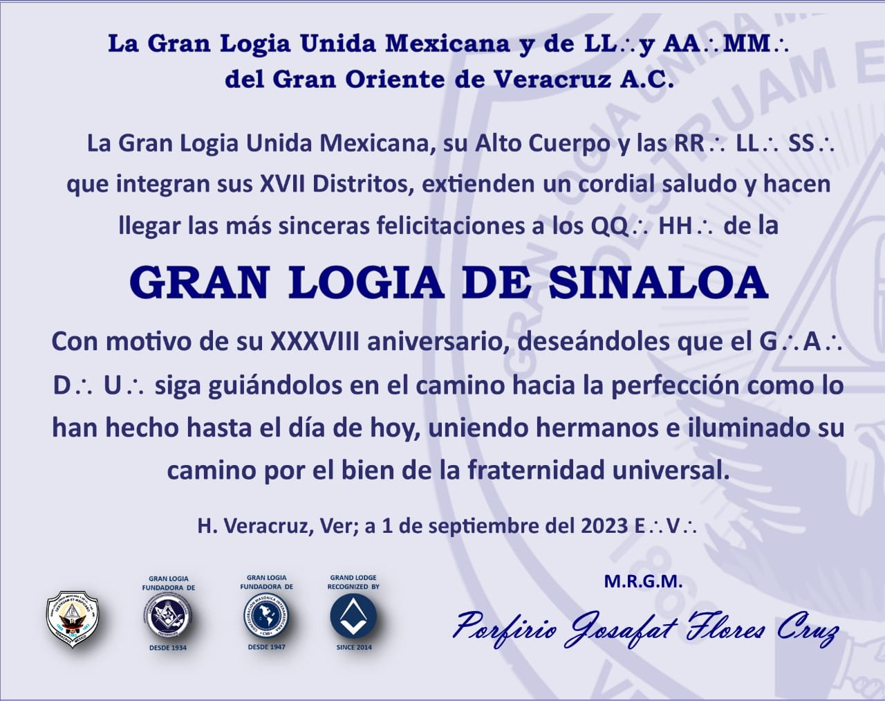 Lee más sobre el artículo XXXVIII Aniversario de la Gran Logia de Sinaloa