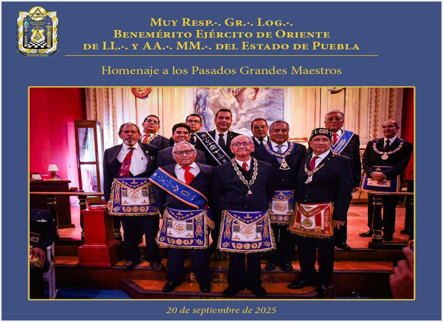 Lee más sobre el artículo Gran Asamblea: Respetable Gran Logia de Puebla “Benemérito Ejército de Oriente”.